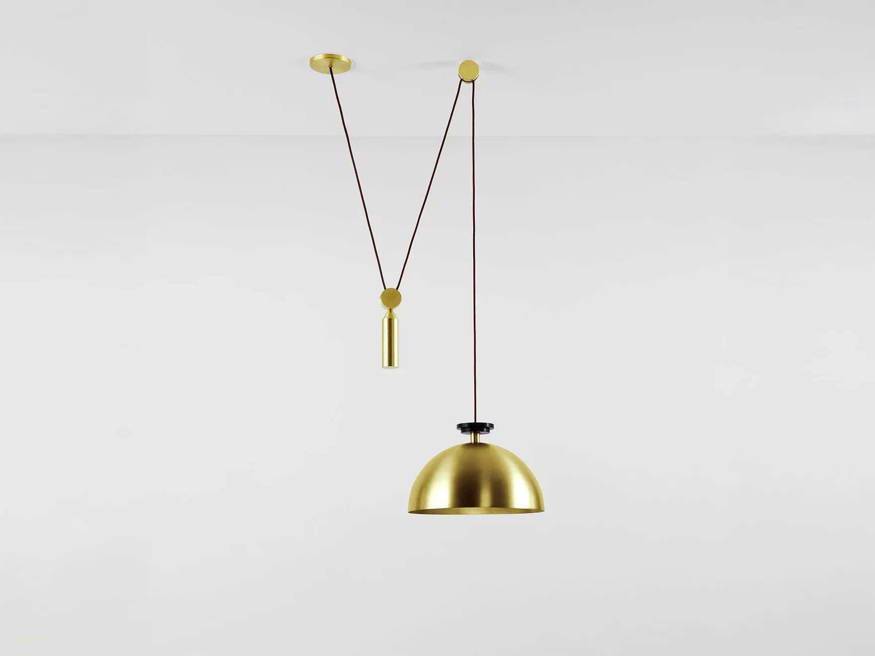 ROLL & HILL SHAPE UP PENDANT / HEMISPHERE W16" x H10" - Image 2