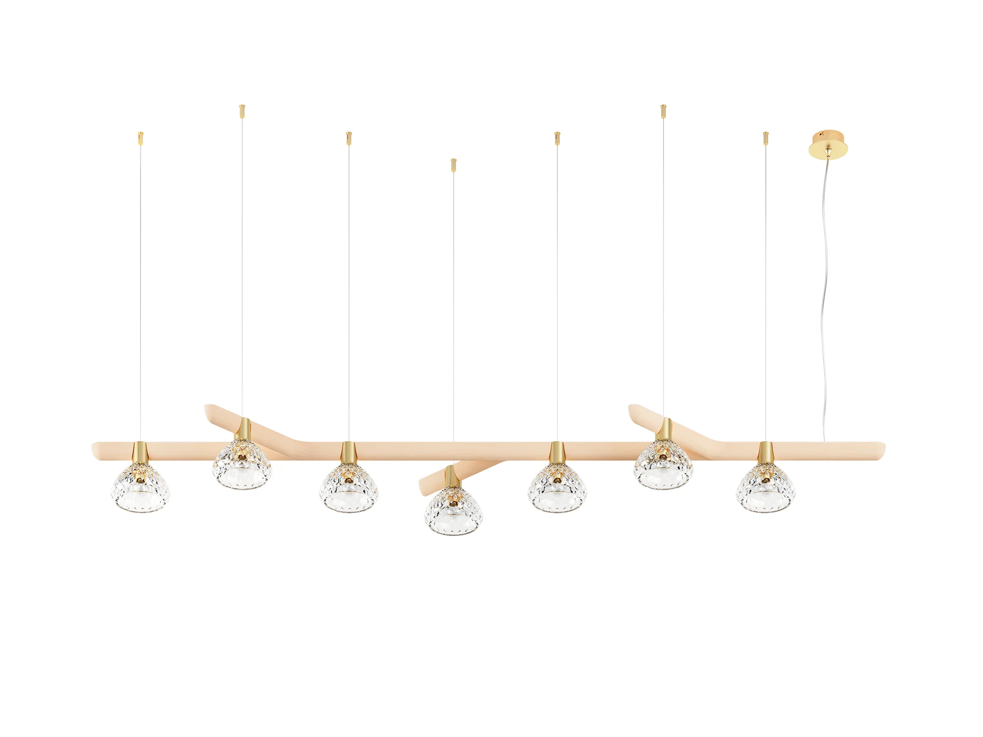 SAINT LOUIS 7 LIGHT FOLIA PENDANT H17.7" x W78.7" - Image 2