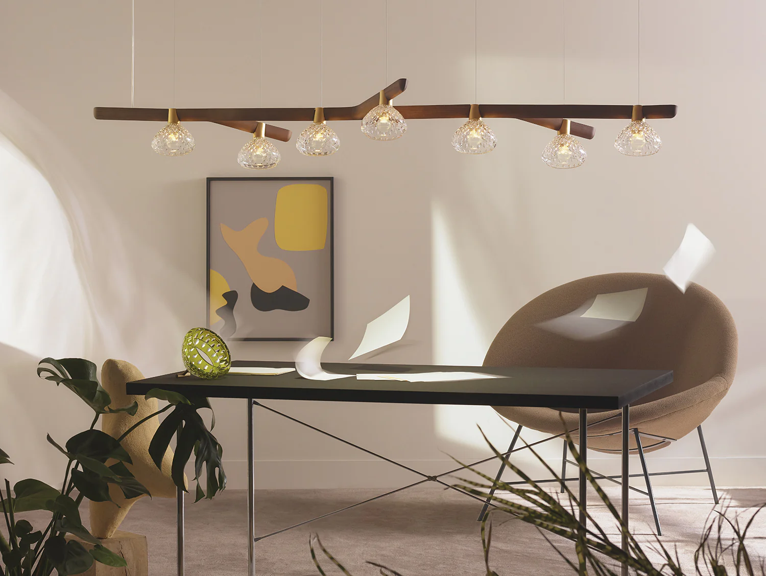 SAINT LOUIS 7 LIGHT FOLIA PENDANT H17.7" x W78.7" - Image 4