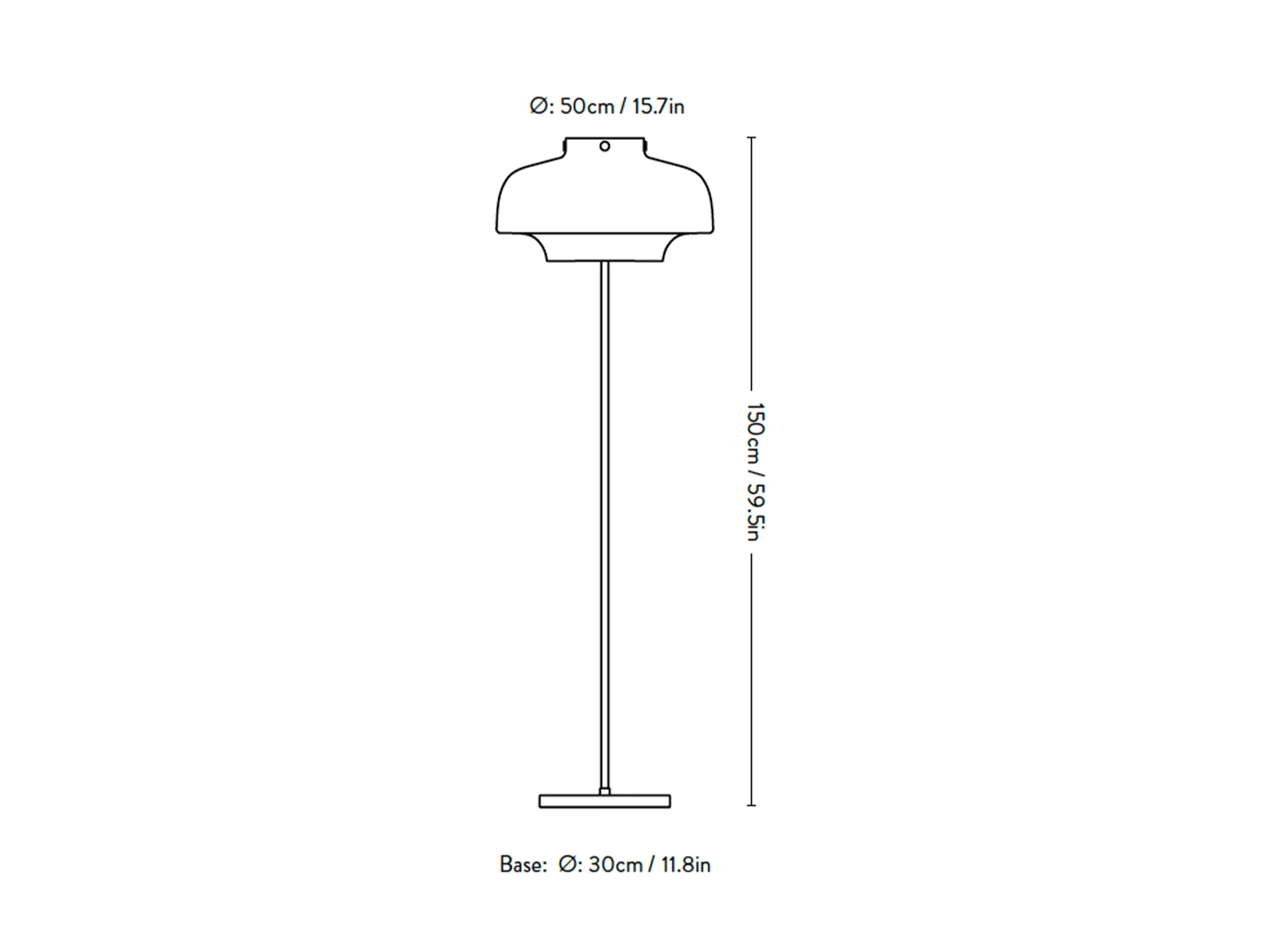 &TRADITION LIGHTING SPACE COPENHAGEN SC14  FLOOR LAMP Ø15.7" x 59.5" - Image 3