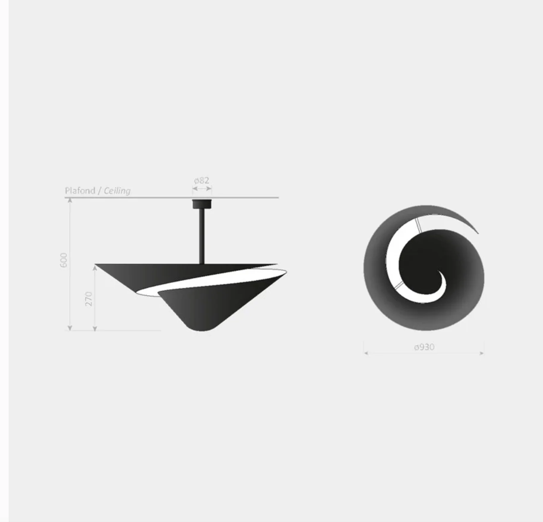 SERGE MOUILLE SNAIL CEILING LAMP - Image 4