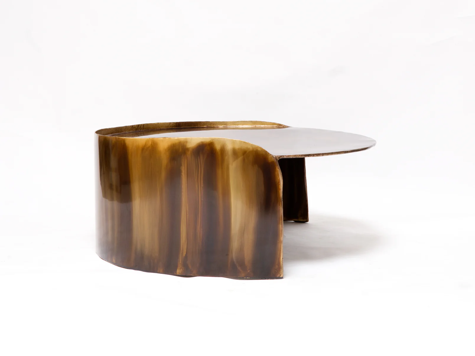 STUDIO CHRISTIAN FREGNAN CALLE COFFEE TABLE / PATINATED BRASS Ø39.3" x H14.9" - Image 2