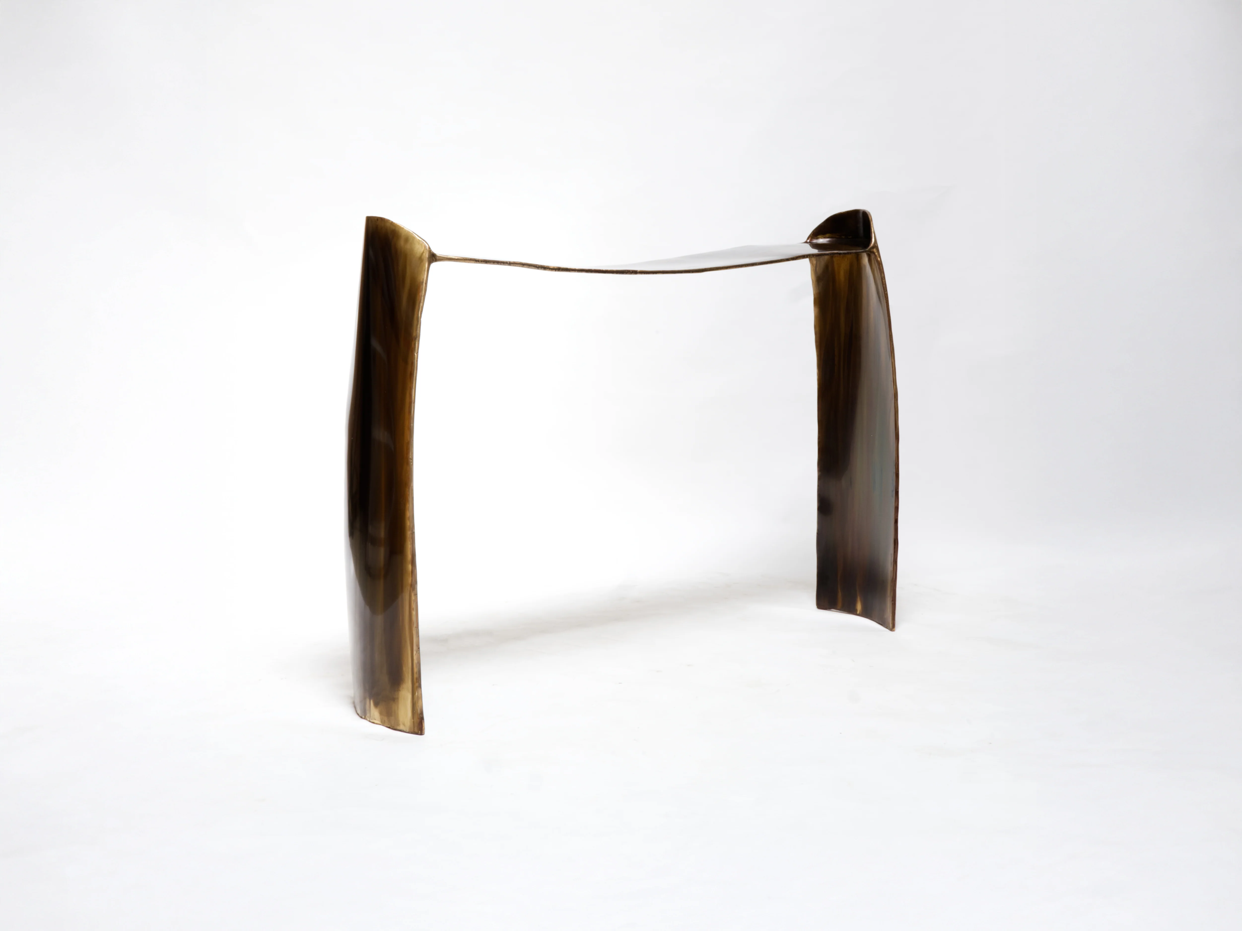 STUDIO CHRISTIAN FREGNAN CALLE CONSOLE / PATINATED BRASS L55.1" x W12.5" x H35.4"