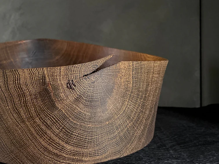 MOSS STUDIO LARGE OAK BOWL PTH.10 Ø16.1" x H7.9" - Image 2