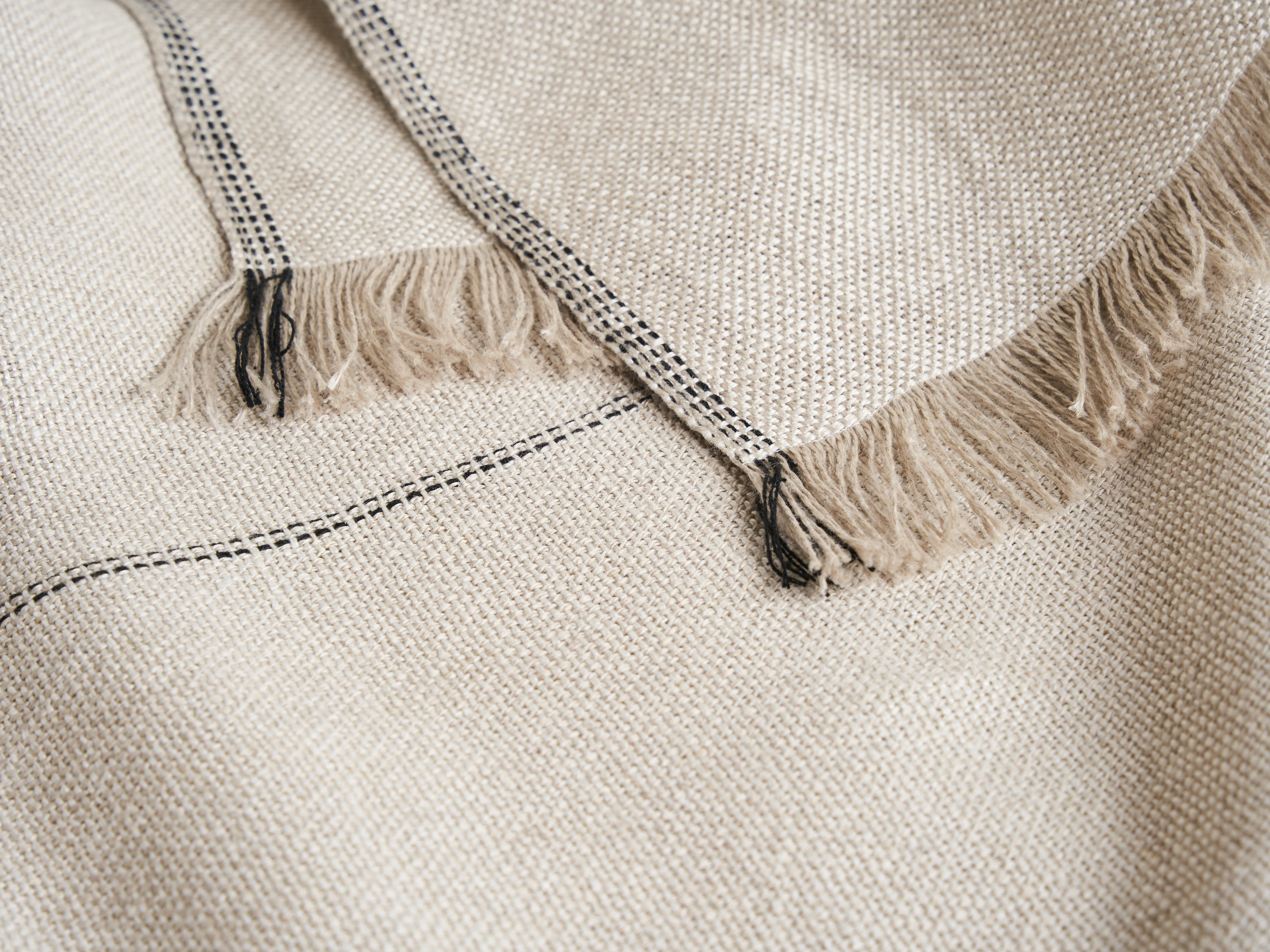 TEIXIDORS ABANS LINEN BLANKET / LIGHT GREY 94" x 110" - Image 3