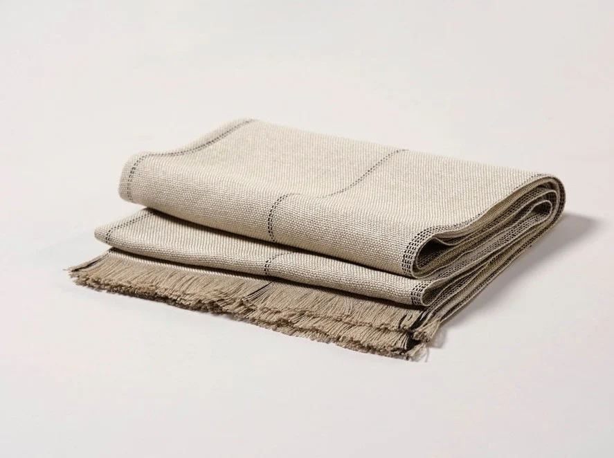TEIXIDORS ABANS LINEN BLANKET / LIGHT GREY 94" x 110" - Image 4
