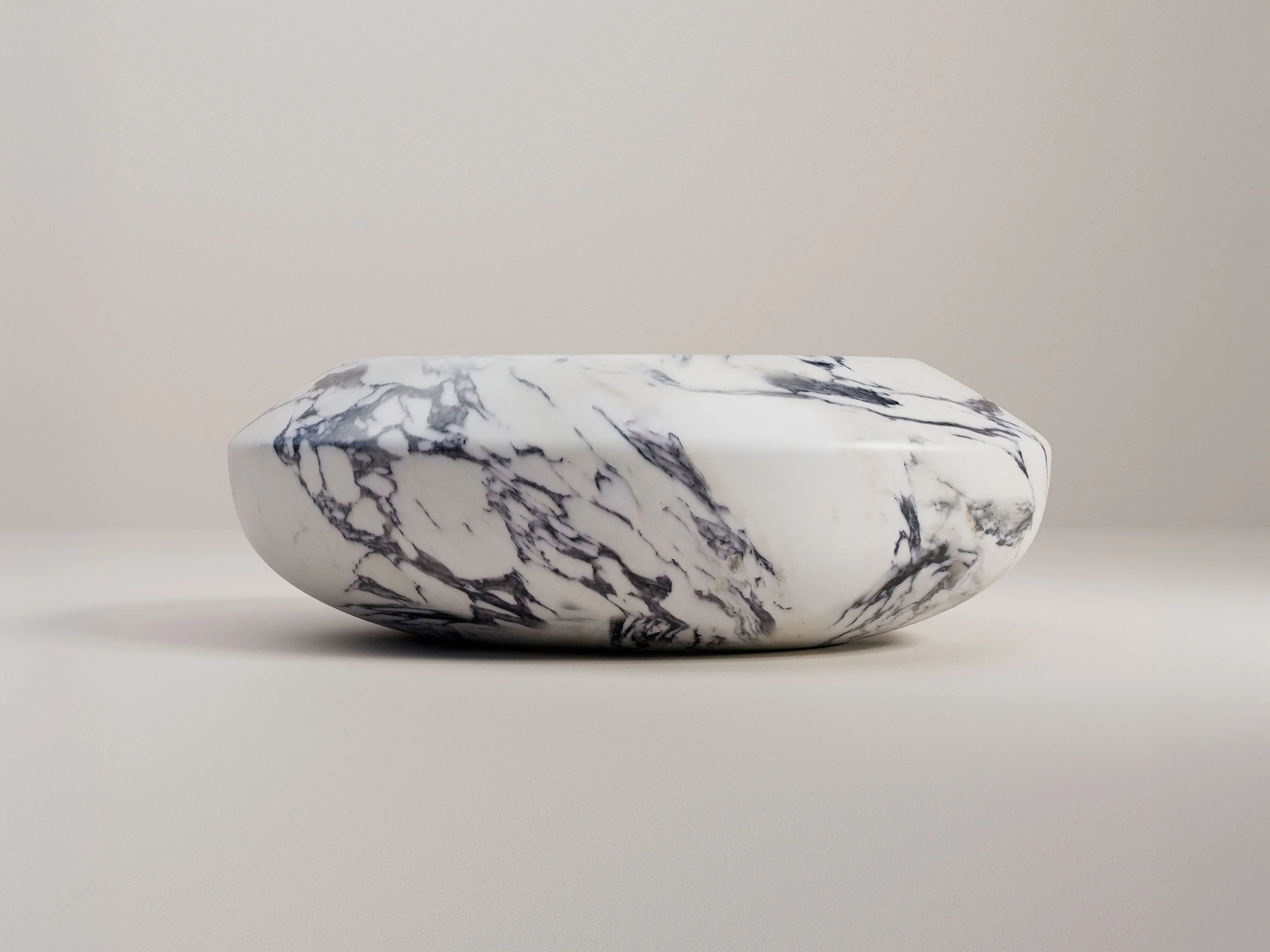 VERENA BRAUSCH ETERNEL SANS TEMPS COFFEE TABLE / WHITE ARABESCATO W43.3" x D34.6" x H14.5"