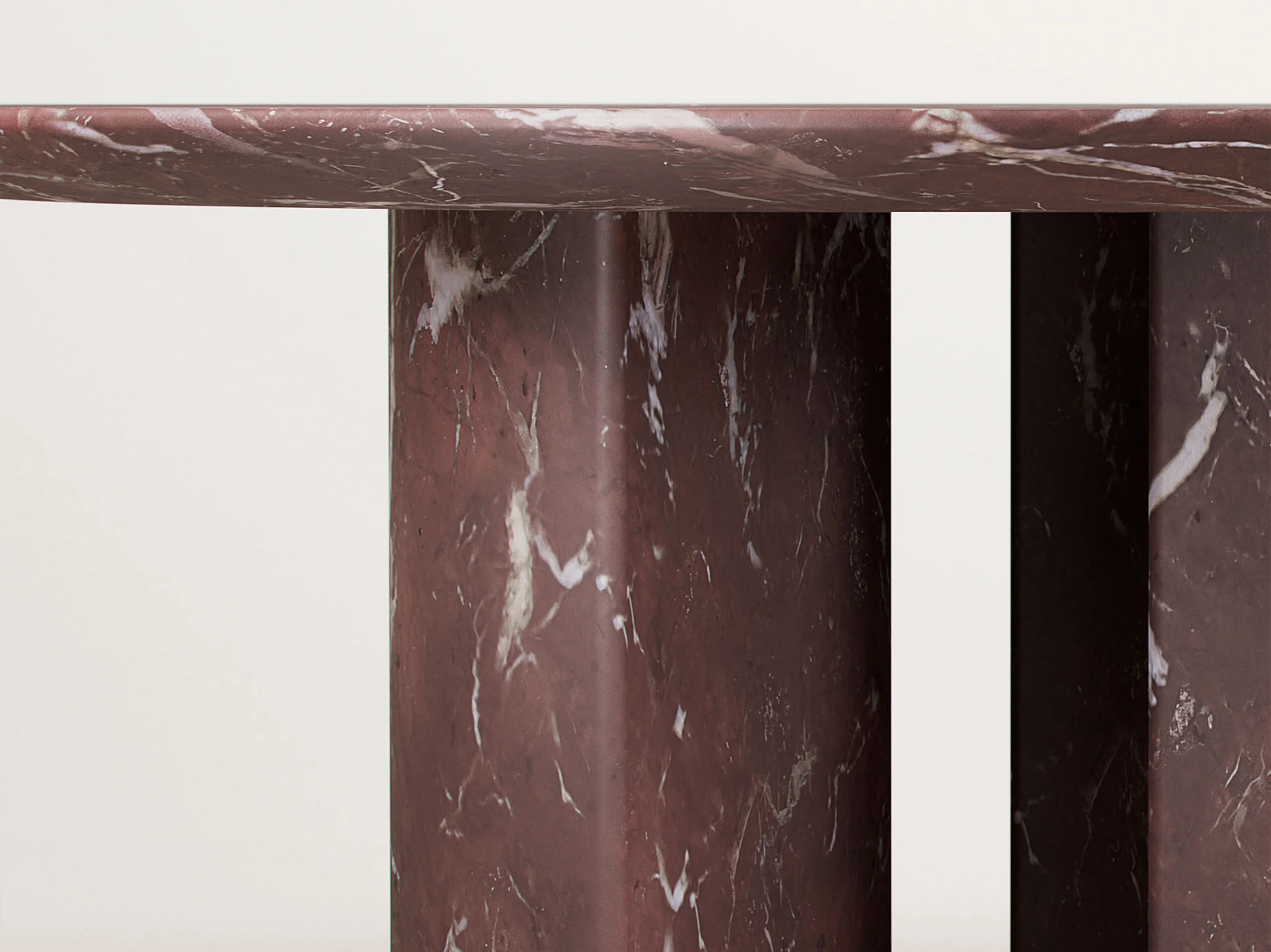VERENA BRAUSCH ETERNEL SANS TEMPS ROUND DINING TABLE / ALBANIA ROSO Ø63" x H29.5" - Image 4