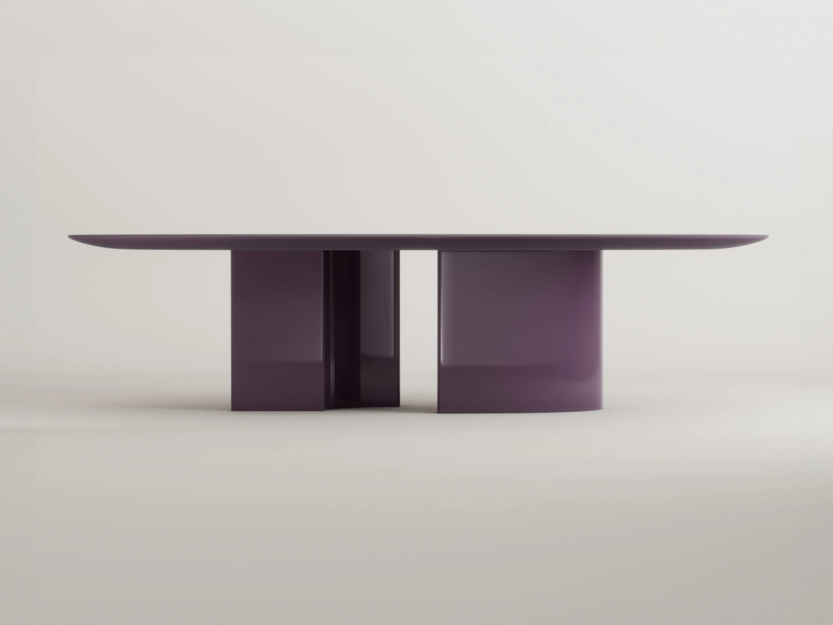 VERENA BRAUSCH ETERNEL SANS TEMPS OVAL DINING TABLE / PIANO LACQUER W94.5" x D43.3" x H29.5"