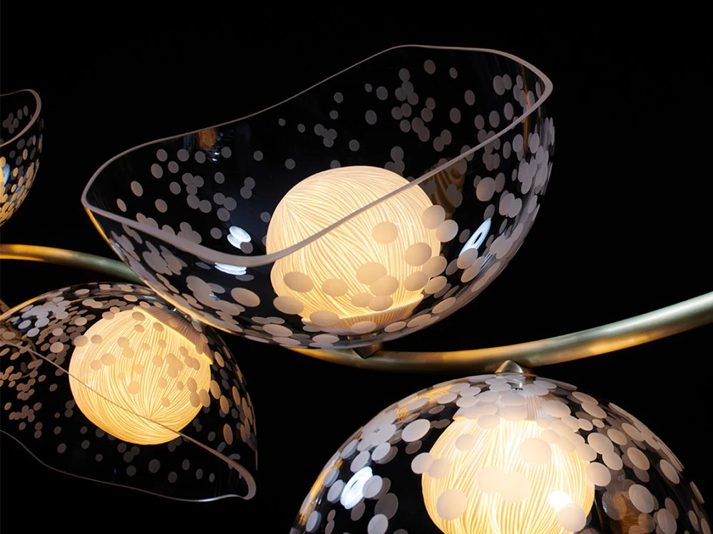 VEZZINI & CHEN MIRAGE WAVES 7 CHANDELIER L66.3" x D16" xH16" - Image 2