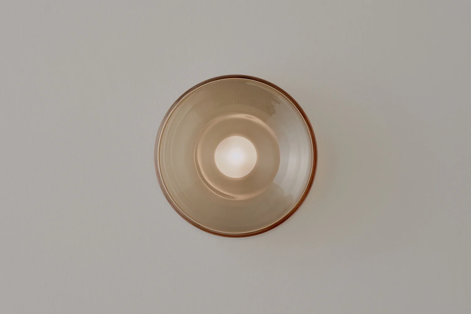 VOLKER HAUG STUDIO ANTON BLOWN GLASS SCONCE / CLEAR AMBER Ø7" x D3.9" - Image 3