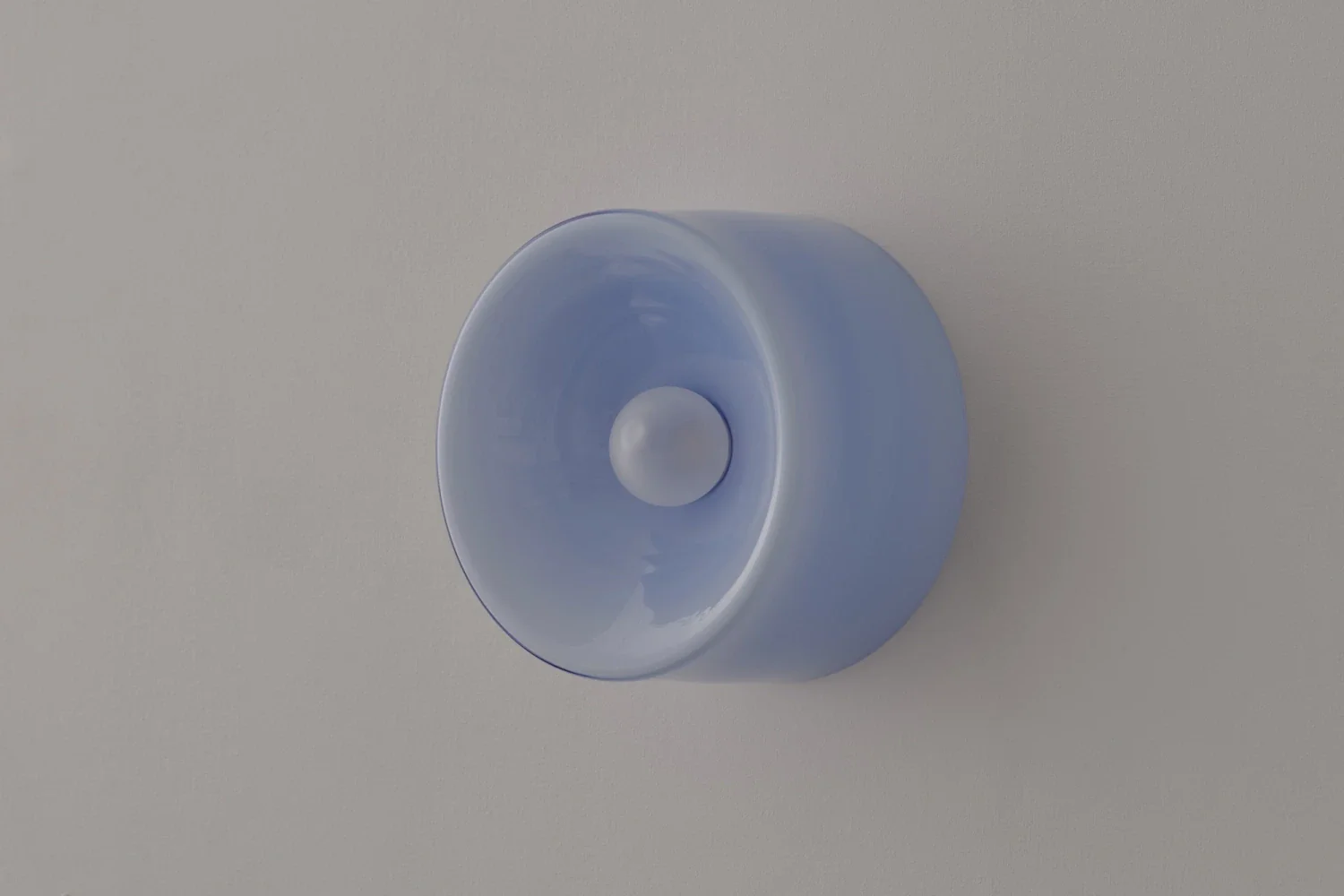 VOLKER HAUG STUDIO ANTON BLOWN GLASS SCONCE / POWDER BLUE Ø7" x D3.9" - Image 2