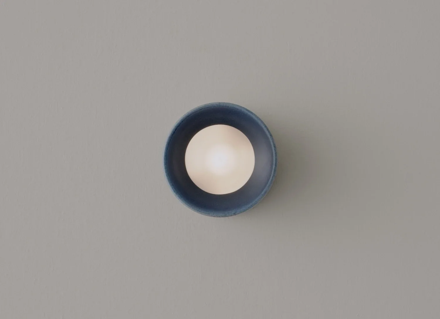 VOLKER HAUG STUDIO ANTON CERAMIC BLUE SCONCE / MICRO Ø3.2" x D2.6" - Image 3