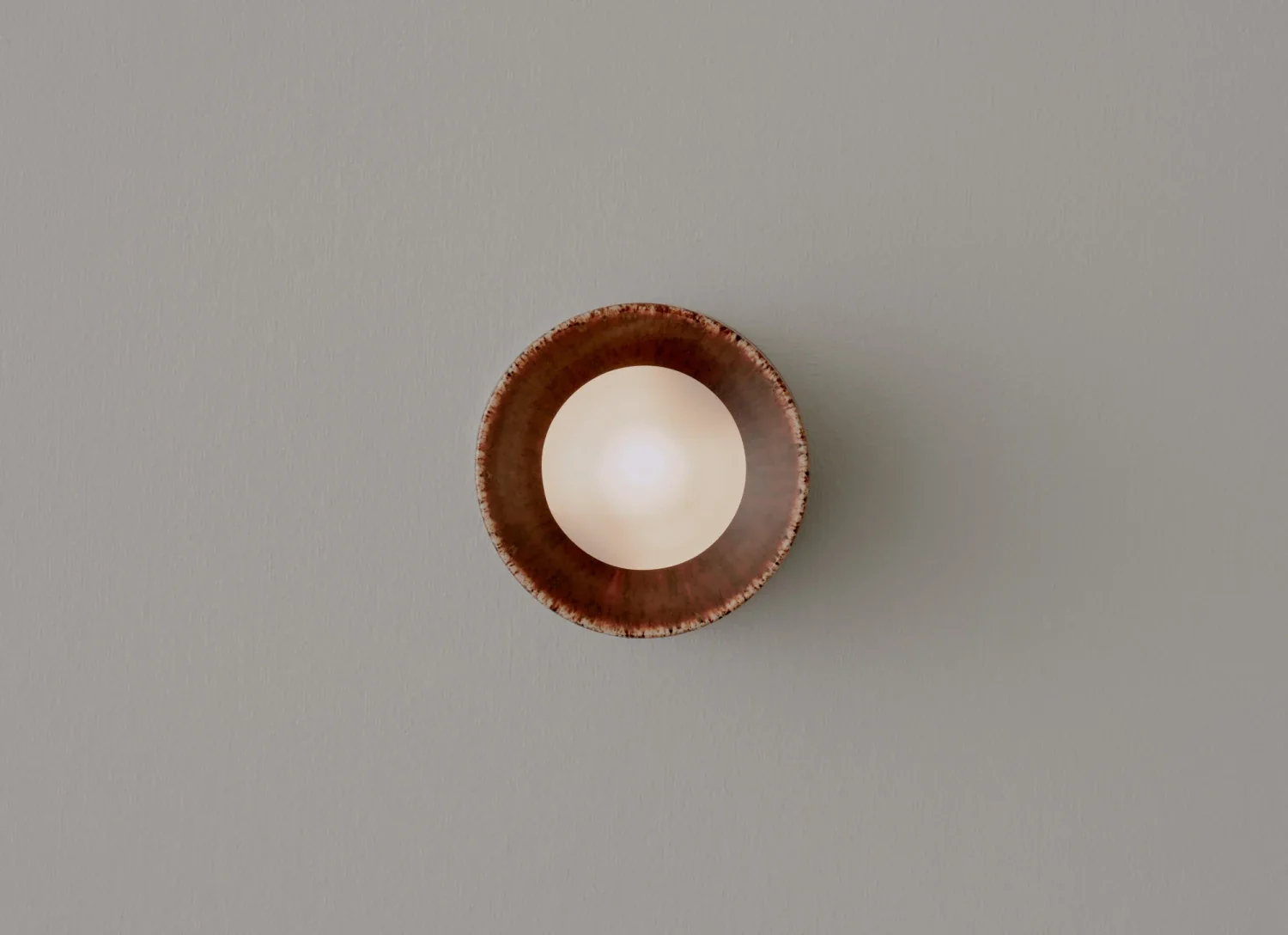 VOLKER HAUG STUDIO ANTON CERAMIC BROWN SCONCE / MICRO Ø3.2" x D2.6" - Image 2