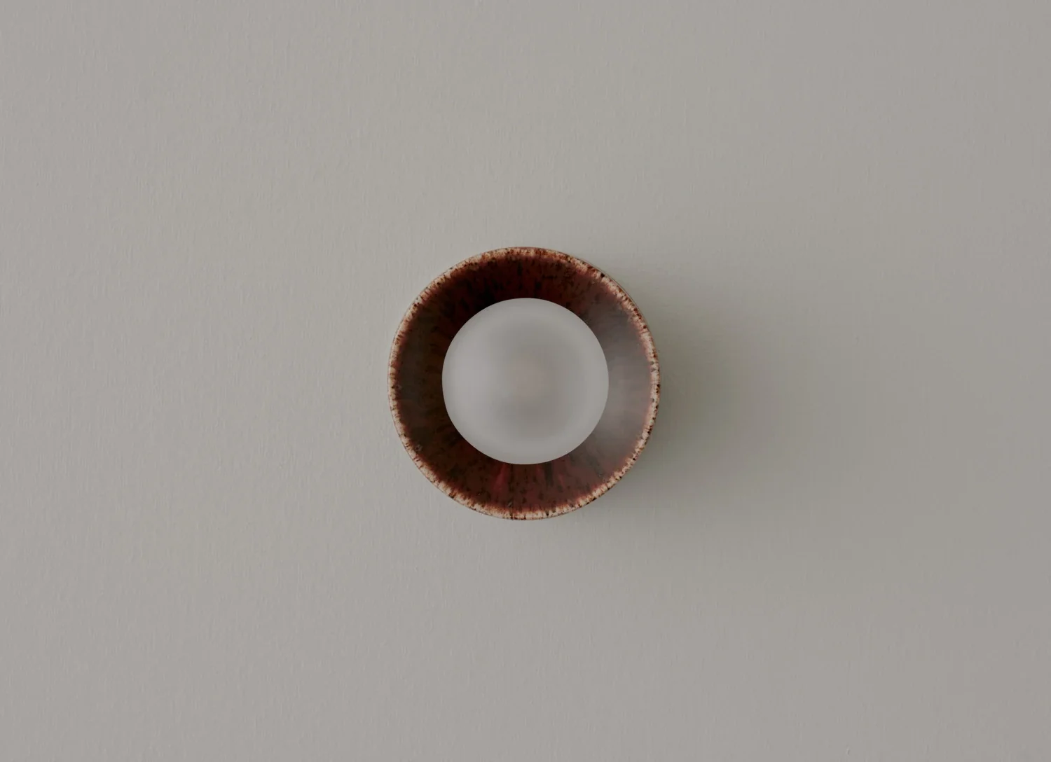 VOLKER HAUG STUDIO ANTON CERAMIC BROWN SCONCE / MICRO Ø3.2" x D2.6" - Image 3