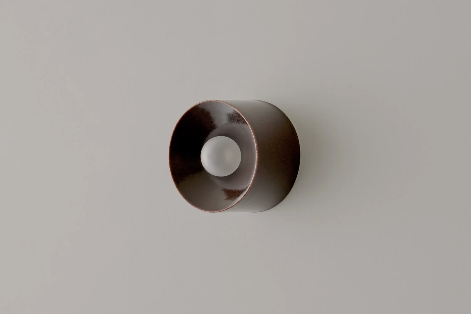 VOLKER HAUG STUDIO ANTON CERAMIC BROWN SCONCE / MINI Ø5.1" x D3.4" - Image 2
