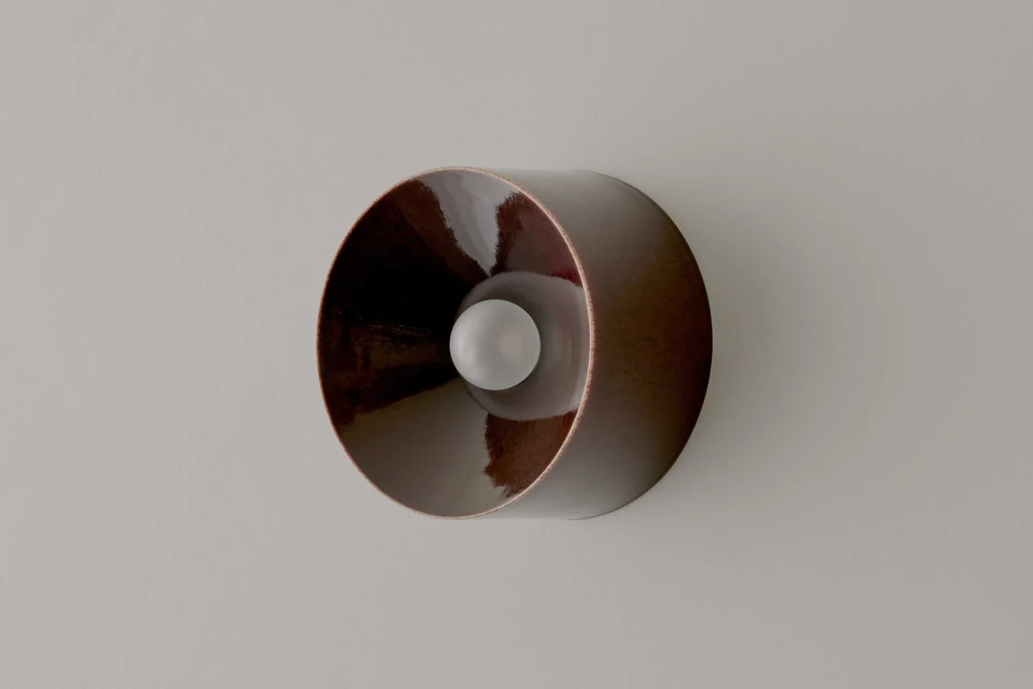 VOLKER HAUG STUDIO ANTON CERAMIC BROWN SCONCE Ø7" x D3.9" - Image 2