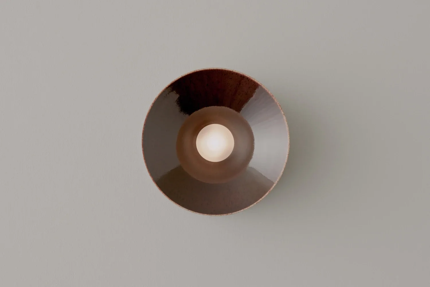 VOLKER HAUG STUDIO ANTON CERAMIC BROWN SCONCE Ø7" x D3.9" - Image 3