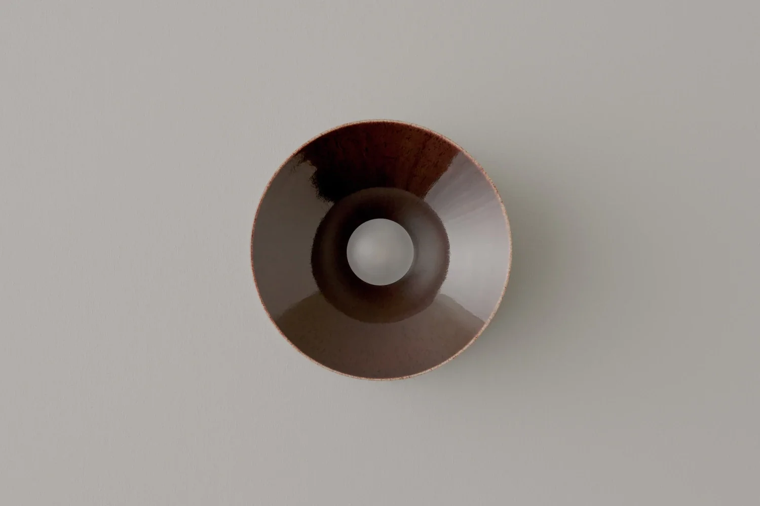 VOLKER HAUG STUDIO ANTON CERAMIC BROWN SCONCE Ø7" x D3.9" - Image 4