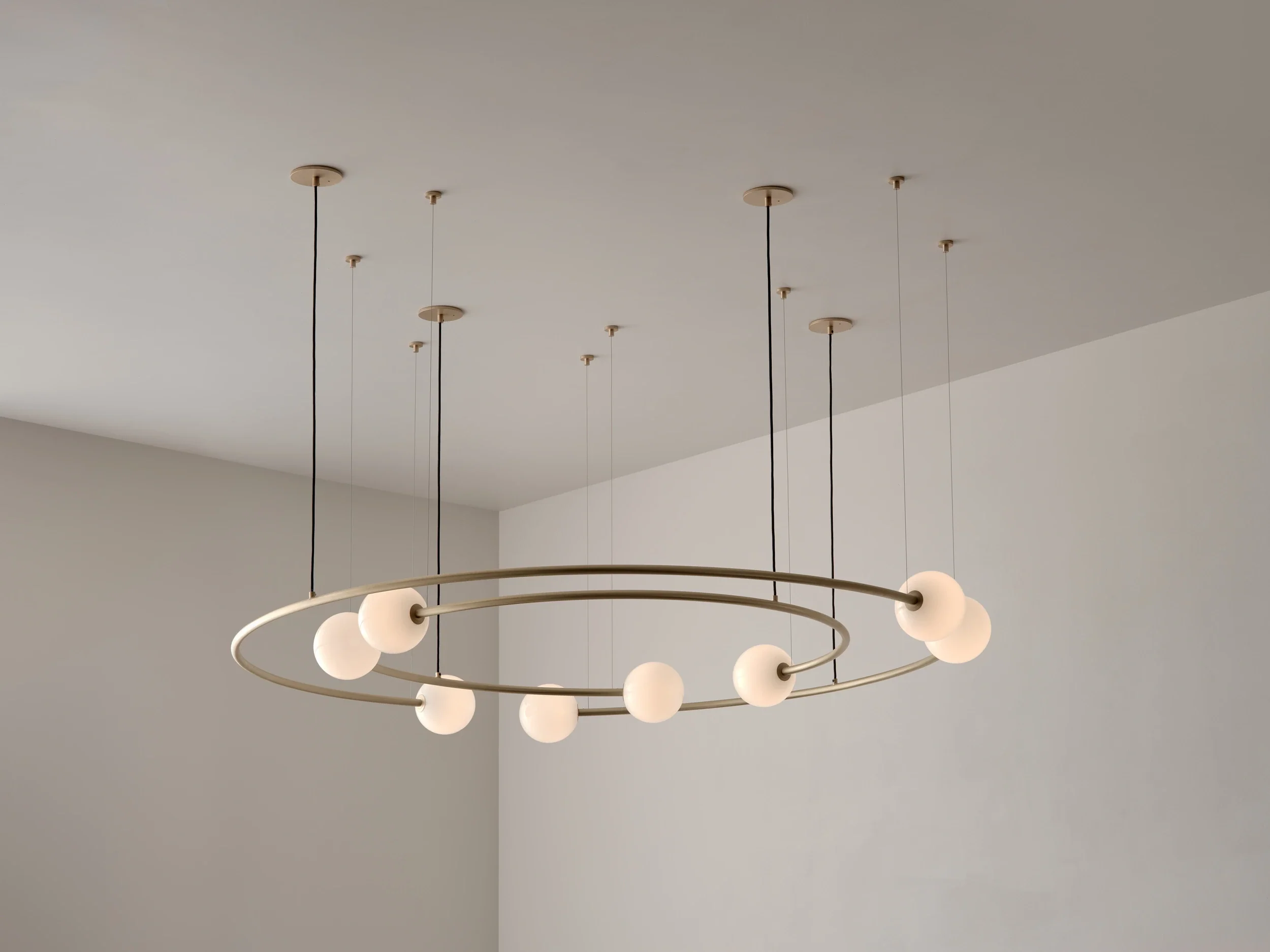 VOLKER HAUG STUDIO ODDMENTS DUAL RING CHANDELIER Ø63"