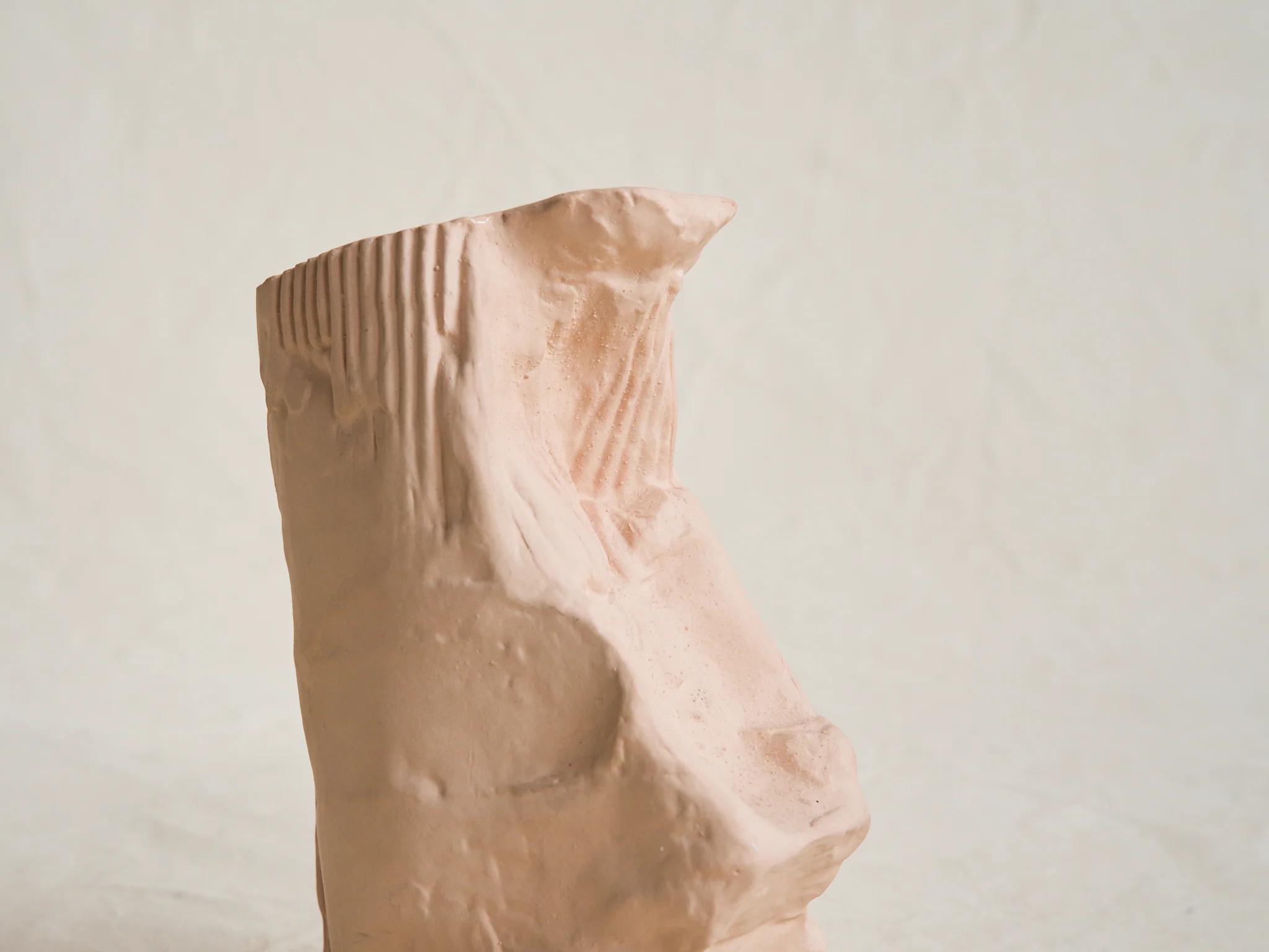 WHITE DIRT STONEWARE VESSEL TERRA II  H8” x W6” x D4” - Image 6