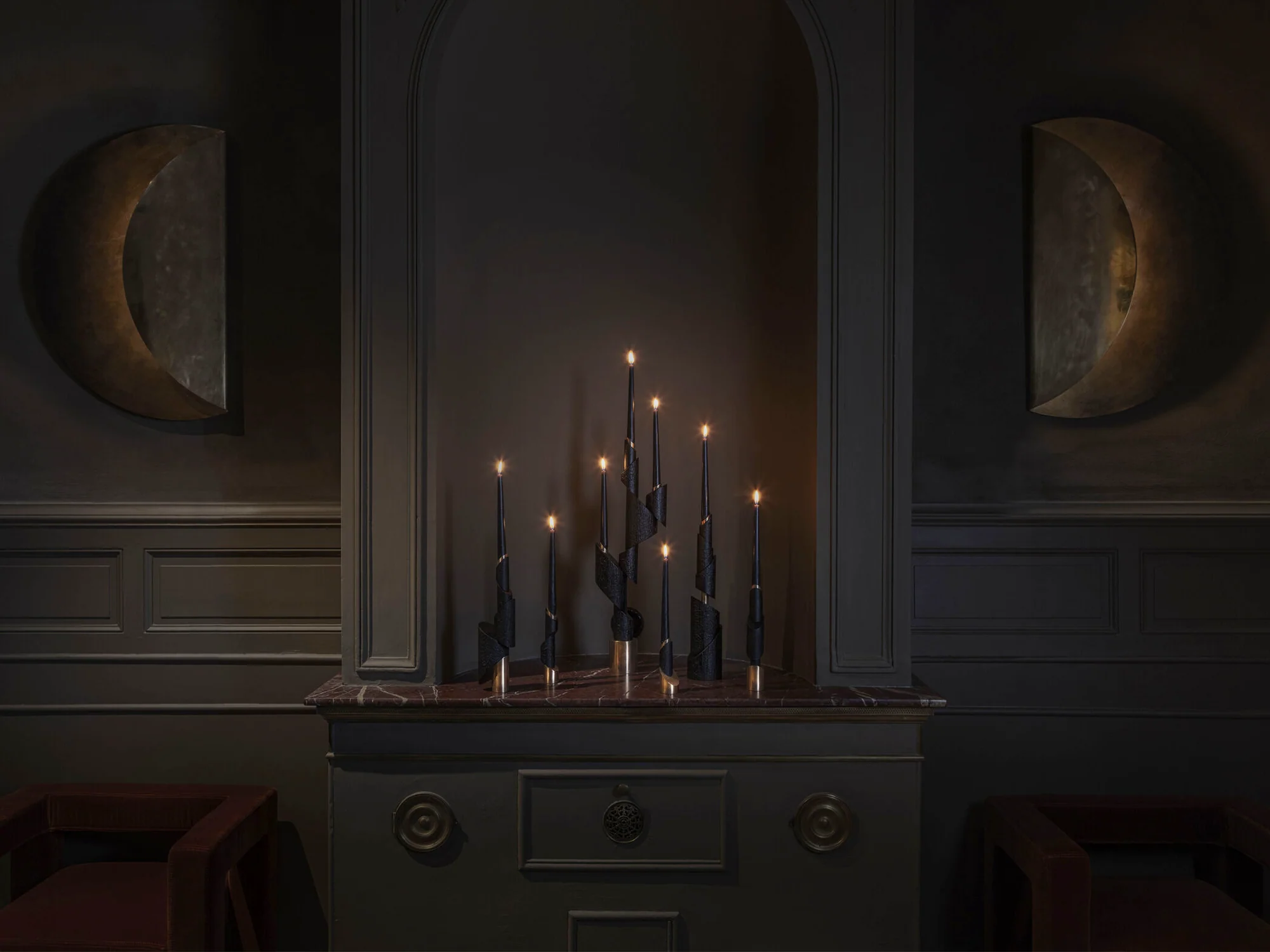 WILLIAM GUILLON ASHES TO ASHES BRONZE CANDLE HOLDERS - Image 9