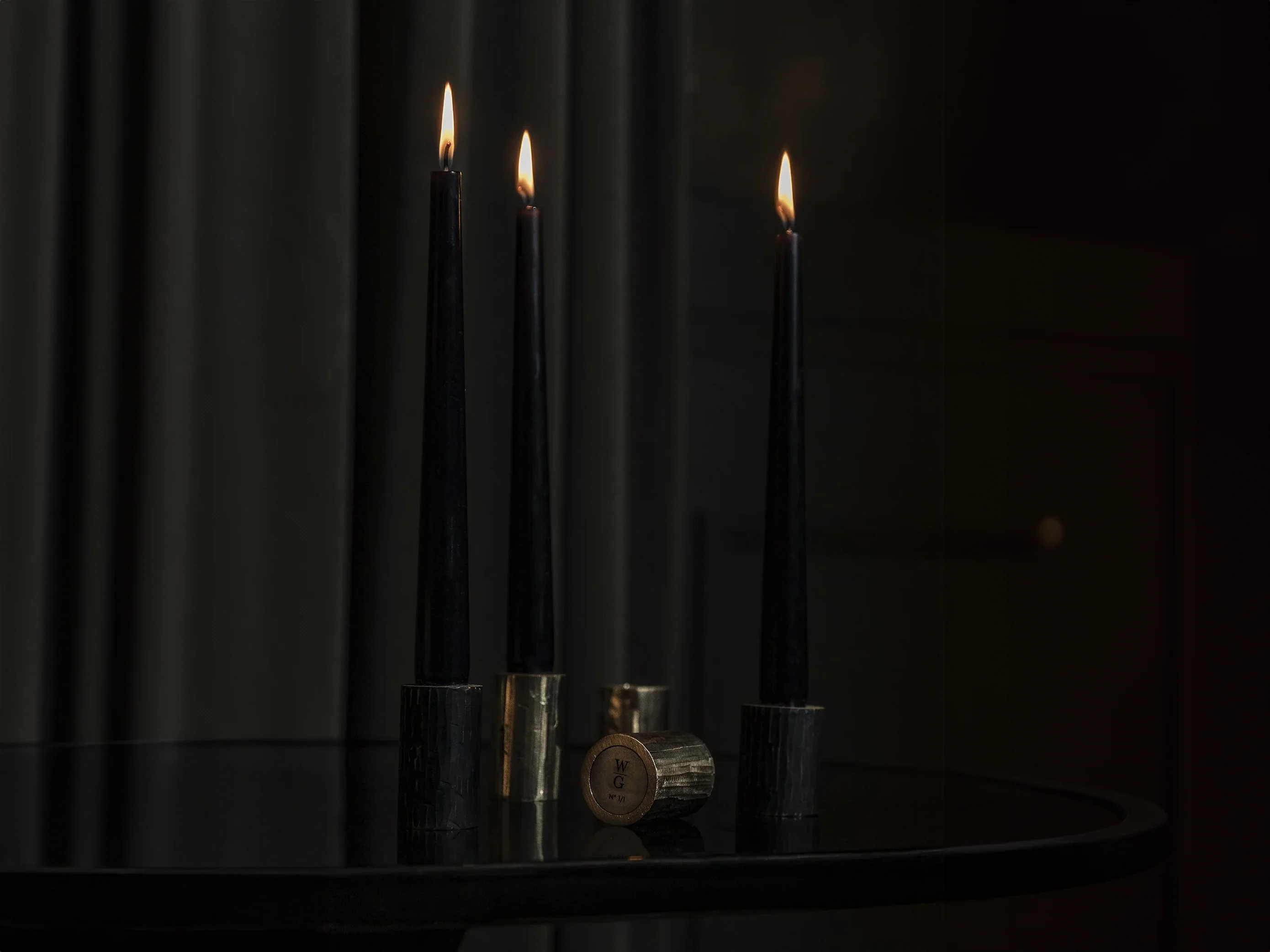 WILLIAM GUILLON METAL HEARTS CANDLE / INCENSE HOLDERS