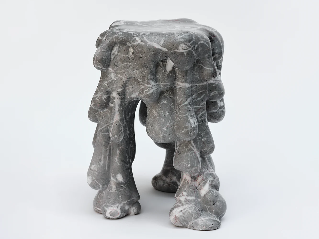 WRINKLE MARBLE PITCH DROP STOOL Ø15" x H17" - Image 2